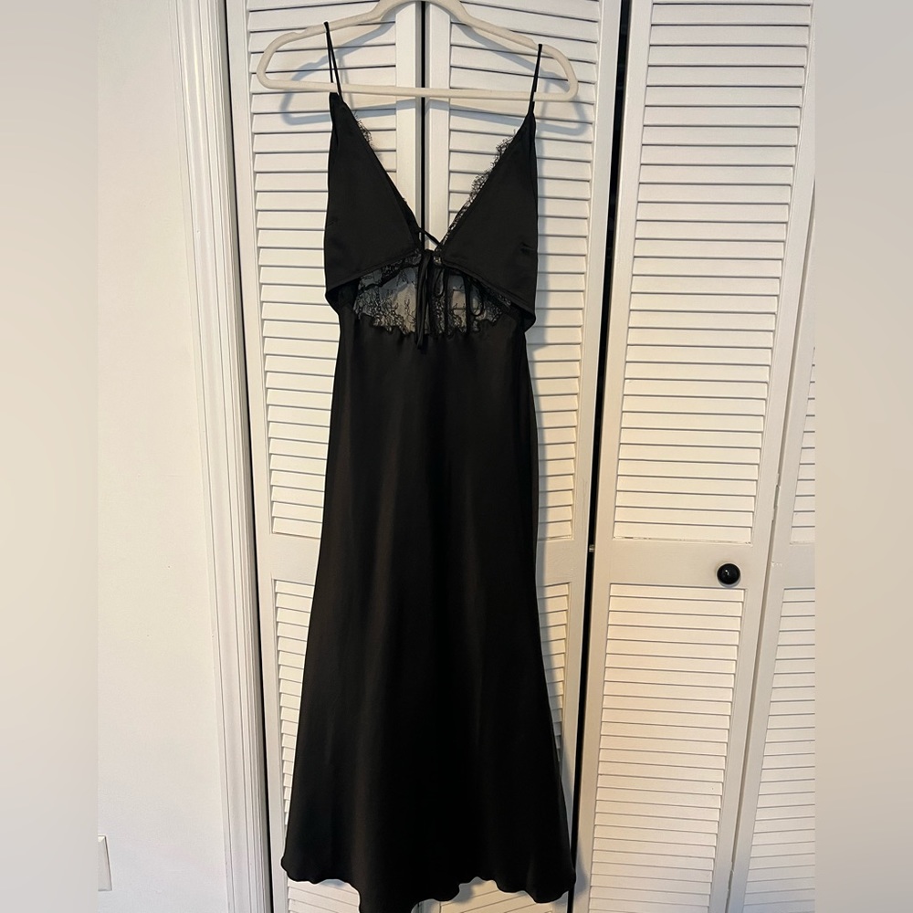 ASOS DESIGN black midi satin dress